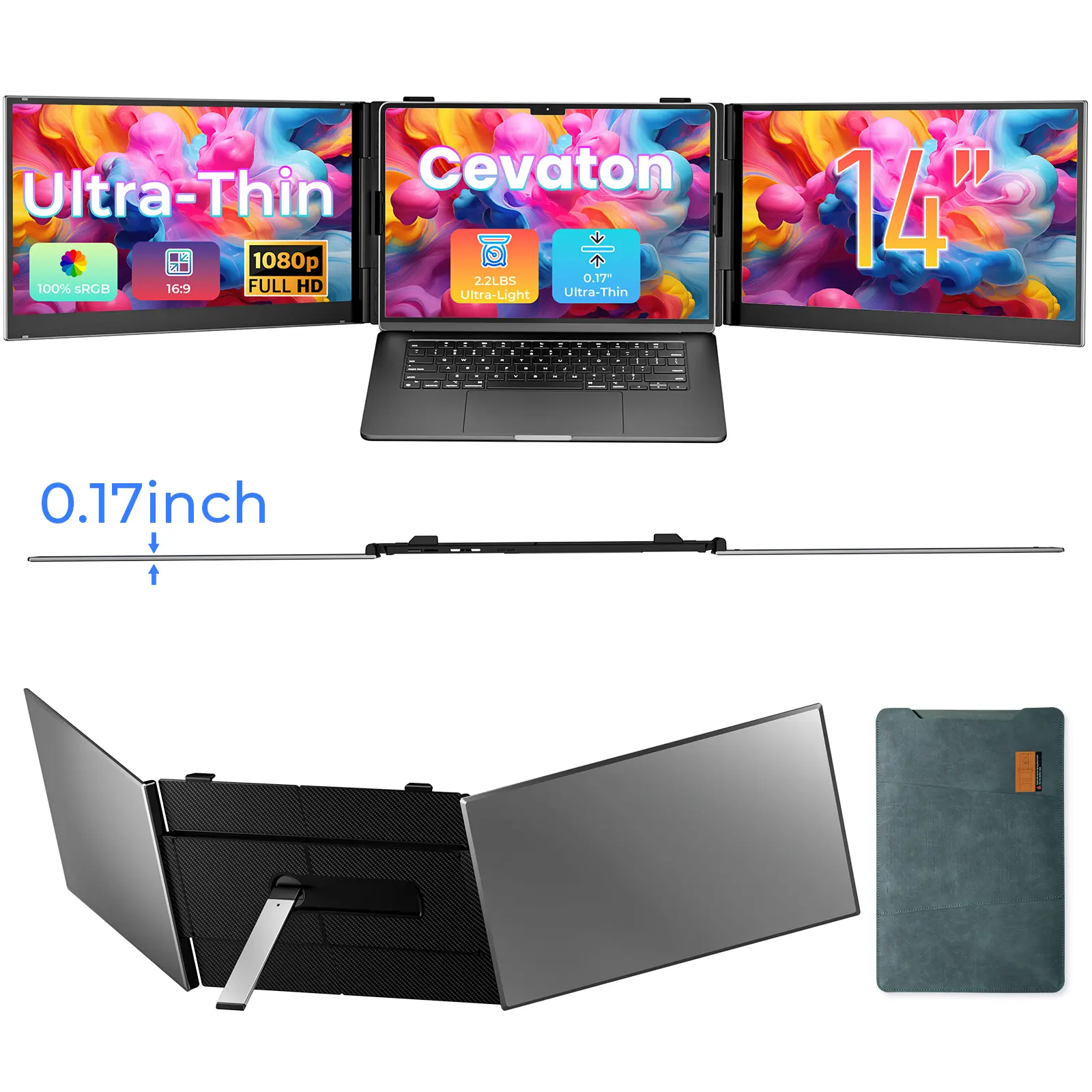 dual laptop screen extender,laptop screen extender,portable monitor for laptop,laptop monitor extender,dual monitor for laptop,second screen for laptop,monitor extender for laptop,14 inch laptop extender,lightweight monitor,ultra thin monitor