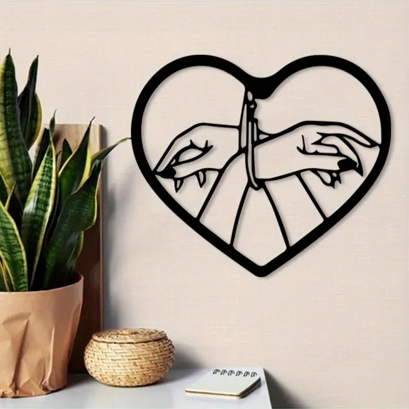 Gothic Romantic Handcuff Heart Design Metal Wall Decor, Aesthetic Wall Decor, Home Wall Art, Crime Justice Love Artistic Art, Decorative Artwork, Unique Artwork, Bedroom Living Room Above Bed Decoration, Valentine's Day Gift