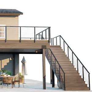 Custom Exterior Railing Design Drawings – Stylish & Unobstructed Outdoor Railing for Steps outdoor space