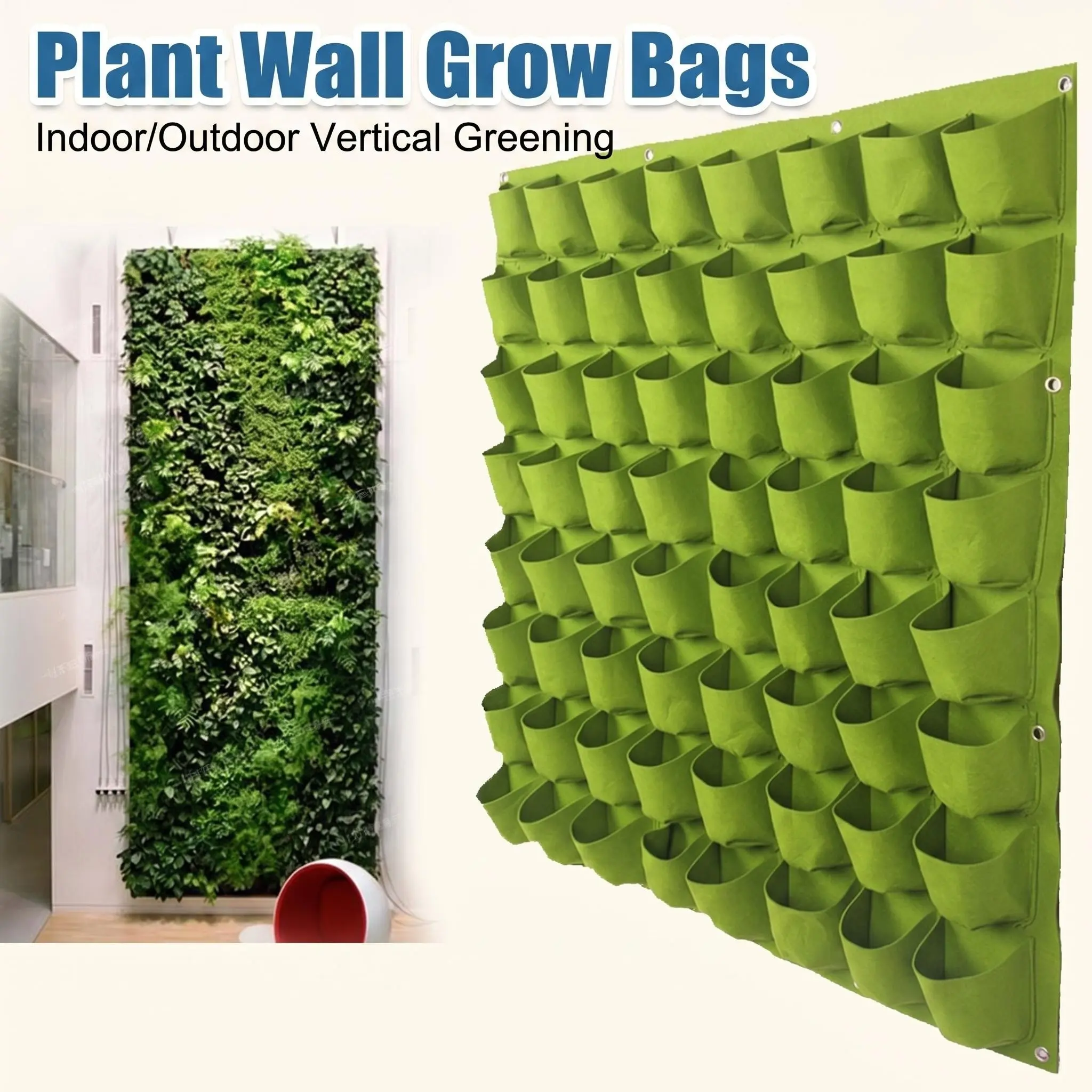 18/9 pocket vertical garden planting bag - light wall-mounted planting bag, indoor and outdoor universal space saving, balcony courtyard modern hanging flower stand, vanilla vegetable multi-purpose vegetable planting artifact "