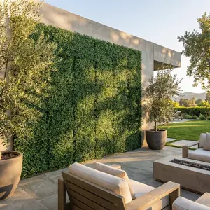 2-Piece Artificial Milan Grass Wall Skin, Privacy Fence Cover, Wall Greening Decor, UV-Resistant Plastic Background Wall, Durable Low-Maintenance