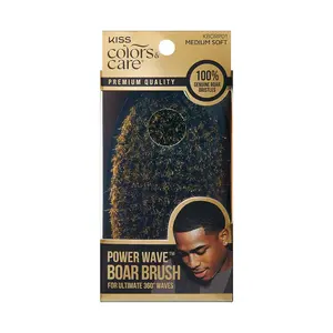 KISS Colors & Care 360 Power Wave Premium Palm Boar Brush - Medium Soft