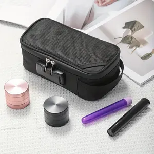 Lockable Odor-Resistant Bag, Carbon Fiber Lining Travel Storage Container, Anti-Odor Travel Organizer, Ideal for Packing Essentials