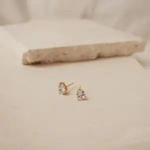 Pear Diamond Studs by Caitlyn Minimalist