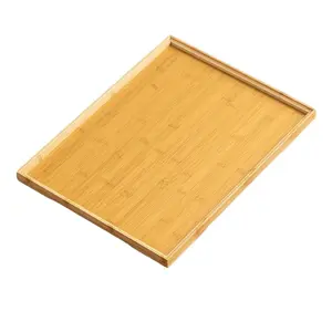 Eco-Friendly Bamboo Tray, Rectangular Breakfast Fruit Snack Plate, Office Tea Water Dessert Dish, Home Wooden Meal Plate