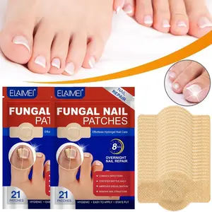  Fungal Nail Patches 63 Patches for Damaged Nails Toenail Repair Patches Overnight Repair Solution with Moisture Breathable Comfortable Elastic Fabric Herbal Extracts for Simple Foot Nail Care ﻿