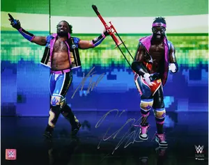 Kofi Kingston and Xavier Woods WWE Autographed 16" x 20" Entrance Photograph - Fanatics Authentic Certified