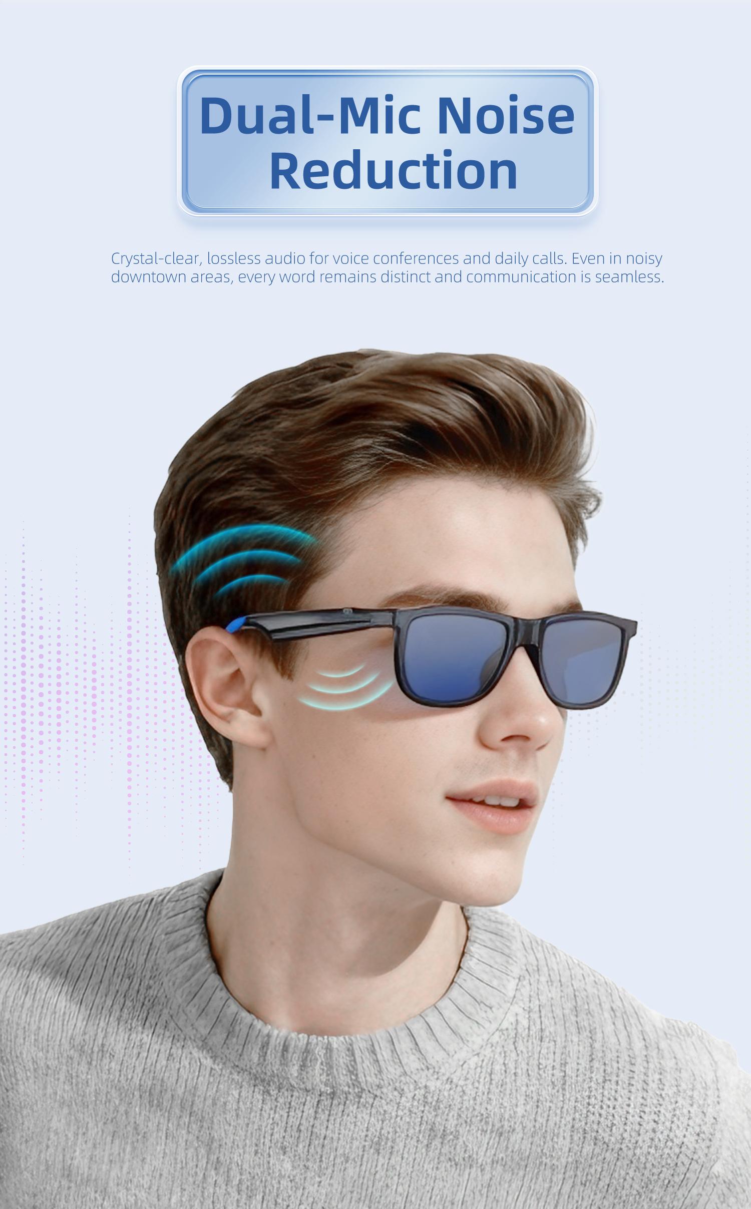 2026 New Smart Glasses 4-level electrochromic sunglasses,Open-Ear Audio,Gifts for Men Women