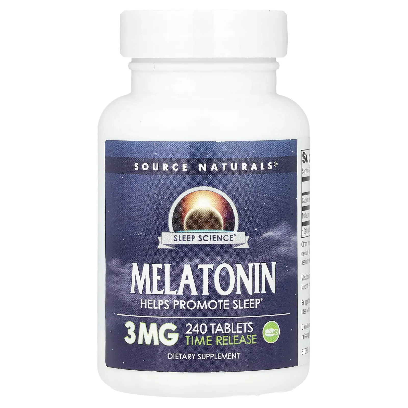 Source Naturals Melatonin, Timed Release, 3 mg, 240 Tablets
