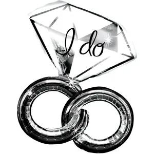 Giant Foil Wedding Ring Balloon with "I Do" Design