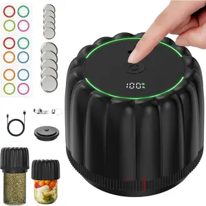 Electric Jar Vacuum Sealer Kit - Portable Jar Vacuum Sealer for Canning Jars, with Wide and Regular Mouth Mason Lids, Food Storage Vacuum Sealing Machine, Lids Included, Opener
