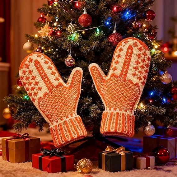 The Naughty List Mittens Cozy Knit with Hidden Attitude Funny Christmas Gift for Adults DIY Toy Orange & Cream Pattern The Naughty List Mittens Cozy Knit with Hidden Attitude Funny Christmas Gift for Adults DIY Toy Orange & Cream Pattern