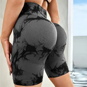 Plus Size Tie Dye Yoga Shorts for Women - High Waist Butt Lifting Shorts, Stretchy Workout Biker Shorts for Gym & Outdoor Running biker shorts women gym clothing men leg workout sets women women's workout sets men's sweatpants men's baggy sweatpants