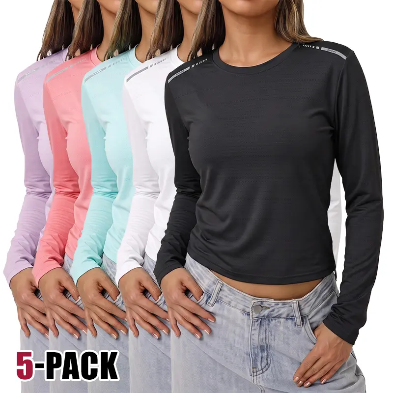 Clean Gent 5-Pack Fashion Yoga Sports Jacket — Full zip closure, curve-shaping waist, long sleeves with finger holes, windproof and warm; suitable for running, yoga, fitness, studio wear, dates, and everyday outfits.