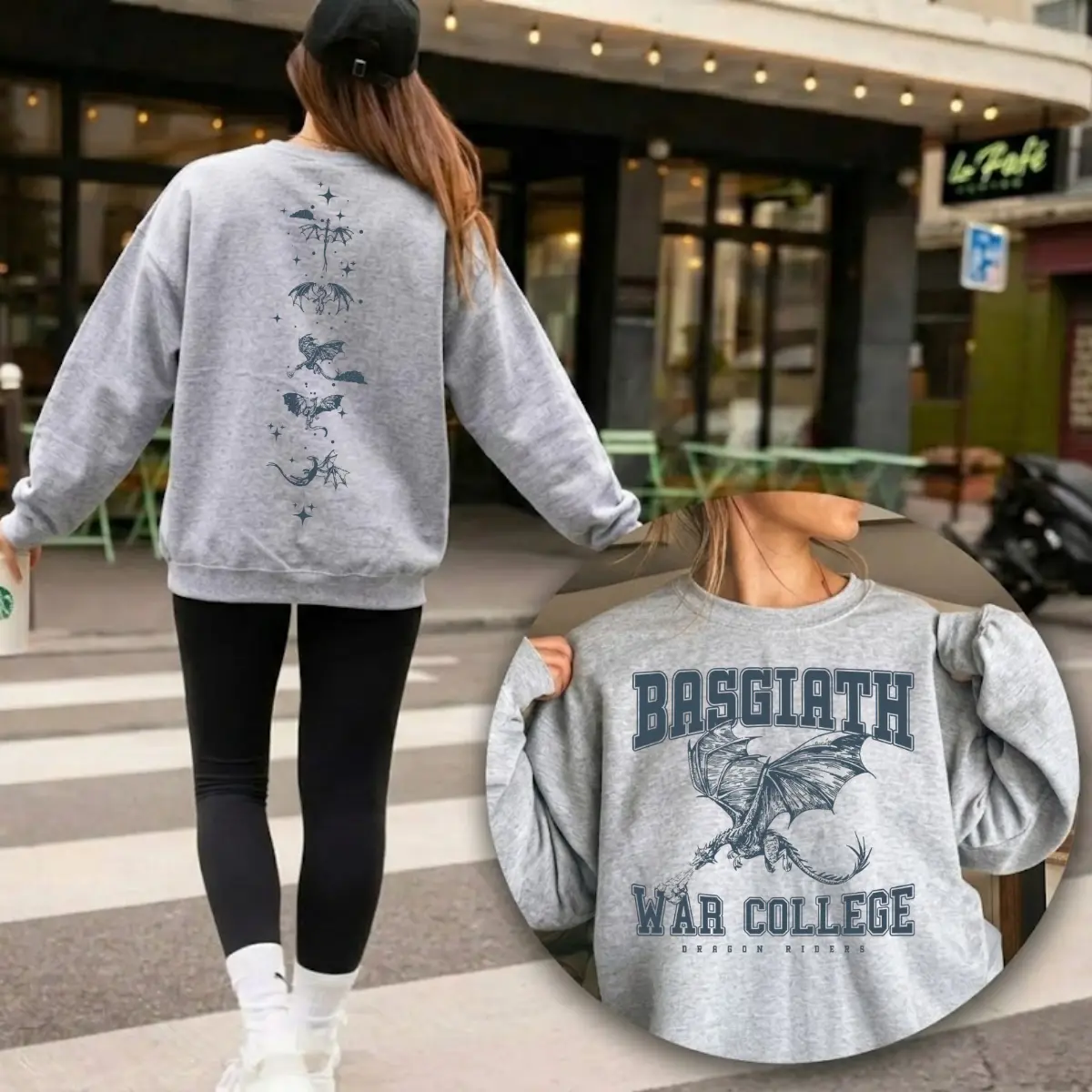 Fourth Wing Wyvern Double Sided Sweatshirt, fourth wing merch, Fourth Wing Sweatshirt Crewneck, Basgiath War College Shirt, Bookish Shirt, Basgiath War College Crewneck, Fourth Wing Shirt, Dragon Rider Shirt, Booktok Sweatshirt