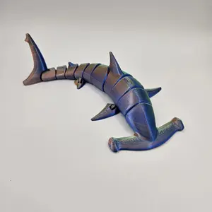 Hammerhead shark 3D printed joint activity ornament toy, movable whale, marine animal doll assembly