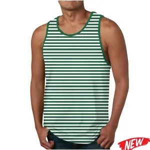 Raw Street Wear Stripes Pattern Tank Top Men Fashion 3d Printing Short Sleeves Tshirt Summer Casual Running Vest Undershirt Round Neck Tank Tops