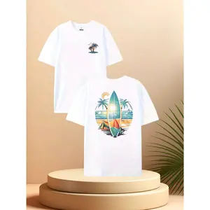 2-in-1 Mens Reversible Graphic Tee - Double-Sided Trendy Print on a Soft, Quick-Dry Polyester Short Sleeve Shirt with Round Neck. Machine Wash Easy Care. Perfect for Gym Workouts, Outdoor Adventures, Travel & Versatile Athleisure Styles.