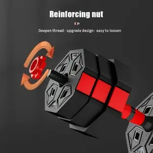 Multifunctional Dumbbell Rod Set, Includes 2 Rubber Coated Dumbbells, 4 Non-Slip Bolts, Ergonomic Star Foam Handle, Stable Training