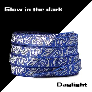 Glow-Up Paisley Pattern Decorative Shoelaces,2024 Luxury Vibe GLOW in the DARK Reflective Shoe Laces for Sneakers/Reflective Shoe Laces/ Fun shoelaces/ Shoe Accessories, Shoelaces Replacement, Gifts For Others Footwear Comfort Hip Active