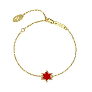 Petit Star of David Bracelet in Red