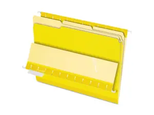 Pendaflex Interior File Folders 1/3 Cut Top Tab Letter Yellow 100/Box 421013YEL