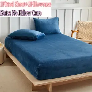 King Size Arctic Fleece Bedding Set, Breathable Lightweight Fabric, Anti-Allergy, Includes Sheet and Pillowcases, Soft Breathable Sheet