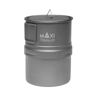 MyClean Coffee Maker Max, 14oz Titanium Moka Pot, brew coffee or tea for two