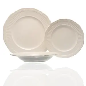 Red Vanilla  Tuscan Villa Dinner Set, Creamy White - 18 Piece