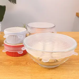 Six-Piece Stretch Silicone Lids for Food Storage