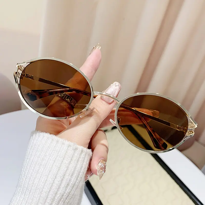 Retro Oval Sunglasses for Women Men Small 90s Sun Glasses  display picture 2