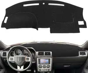 Dash Cover Mat for  Challenger with Light Sensor w/o Speaker Cutout, Dashboard Pad Carpet Protector K185 (Black)