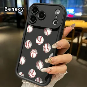 Baseball Harmony Baseball Ballet Pattern TPU Phone Case for iPhone 17 Pro Max 16 15 14 Plus 13 12 Mini 11 XR X XS Air E Shockproof Drop Protection Rugged Durable Silicone Cover Cellphone Protective Casing