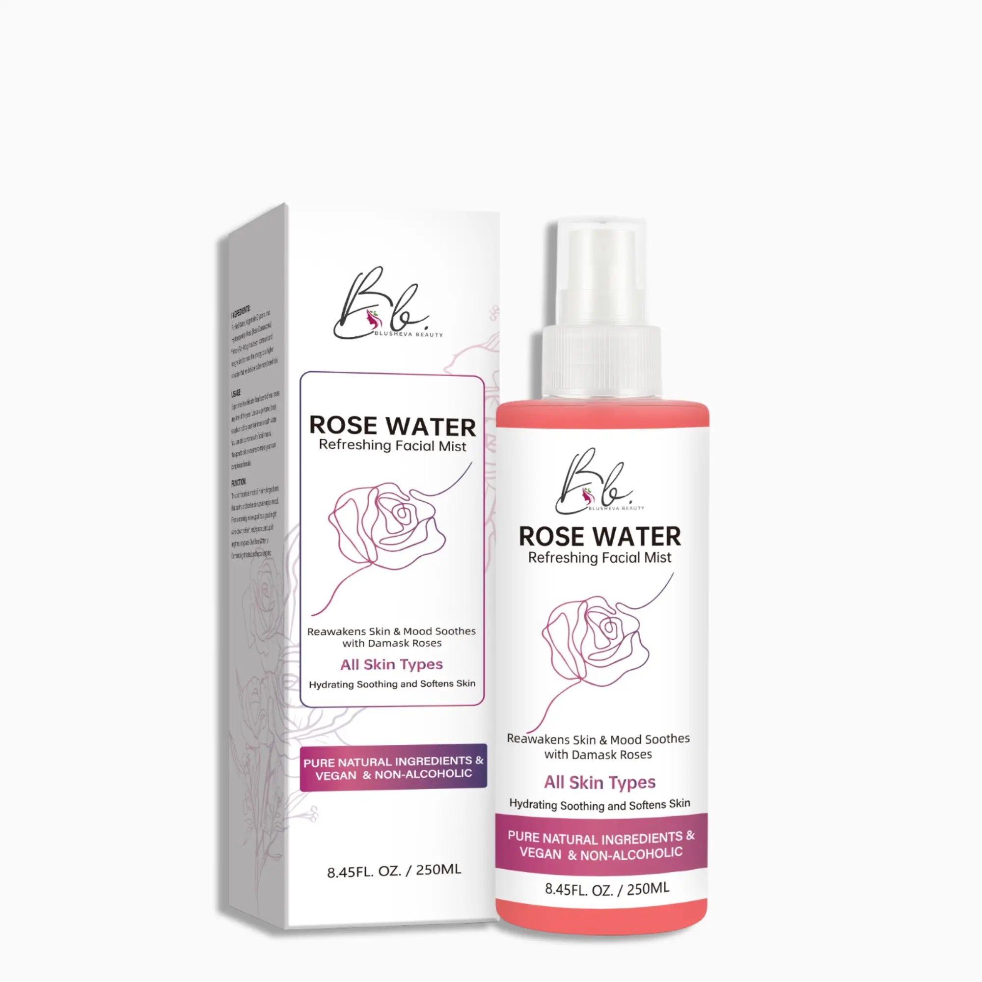 Rose Water Face Mist – Hydrating Toner & Refreshing Facial Spray | Blusheva Beauty