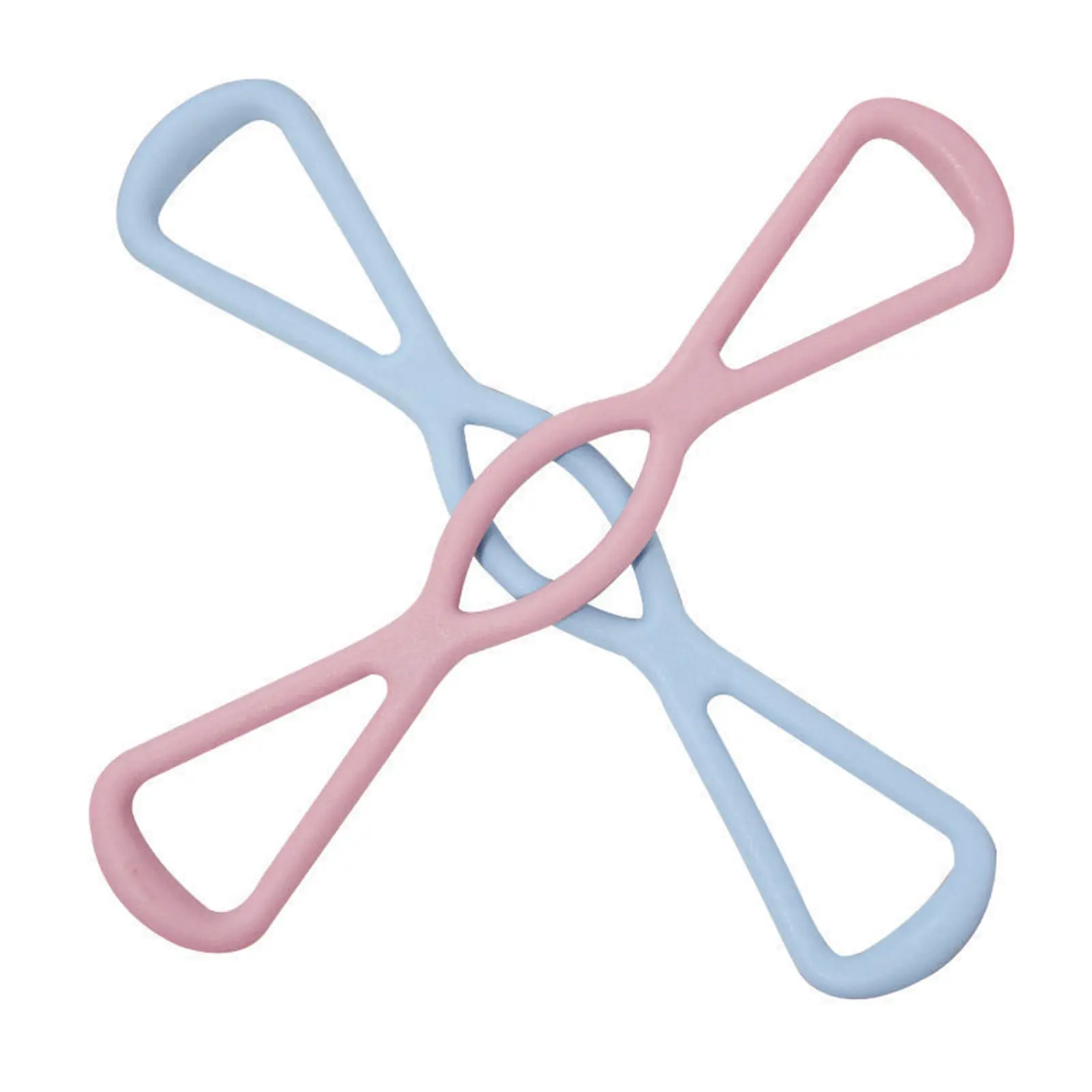 Figure 8 Resistance Band - Premium TPR Durable Stretching & Fitness Training Band, Workout Accessories, Adjustable, Non-Slip Grip, 0.22 lbs Ultra-Lightweight, Portable Travel-Ready Home Workout Equipment (Pink/Blue, All Fitness Levels), Adjustable Workout