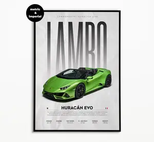 Lamborghini Huracán Evo Poster | Hyper Car Poster | Super Car Print | Art Print | Poster | Home Decor | Wall Decor