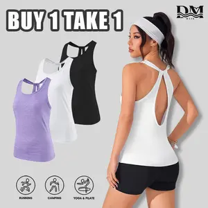 Women’s Racerback Workout Tank Top – Breathable Quick Dry Athletic Shirt for Yoga, Running, Gym & Summer Outdoor Activities, Lightweight Activewear | Buy 1 Get 1 Sleeveless Boat Neck Open Back Tank wear