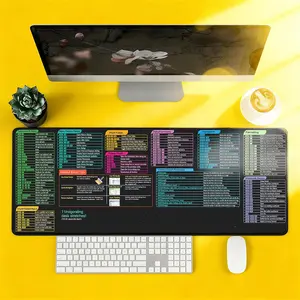 Excel Shortcut Keyboard Theme Extended Gaming Computer Mouse Pad - Large Office Accessories Desk Mat with Stitched Edges, Non-Slip Base for Office, Gaming Use