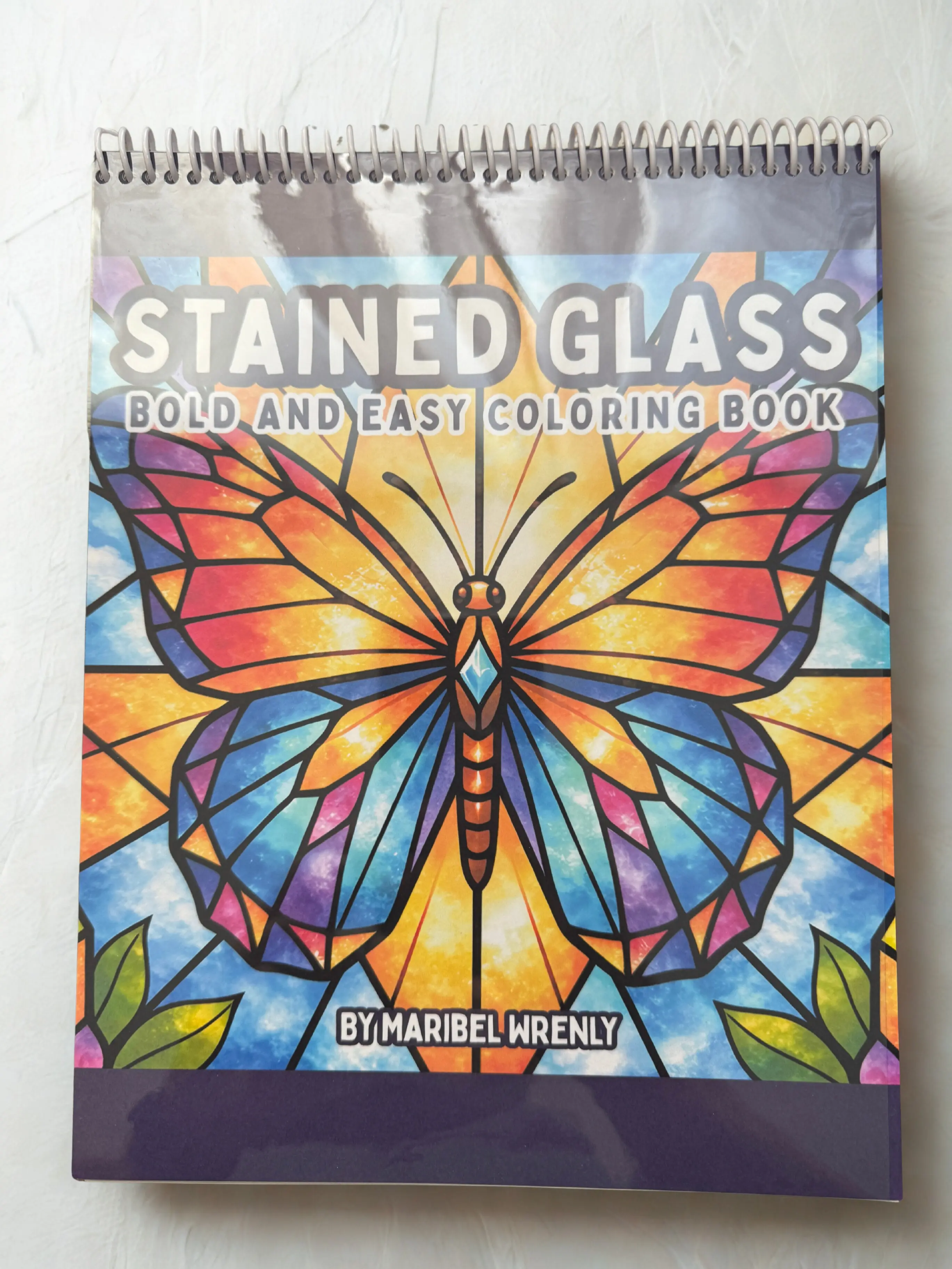 Stained Glass Easter Spiral Coloring Book for Kids - Premium Spiral-Bound Activity Book with Thick Marker-Friendly Cardstock Pages, Bold Illustrations, Strong Outlines, Clean Sections, Reduces Bleed-Through, Left-Handed & Right-Handed Friendly