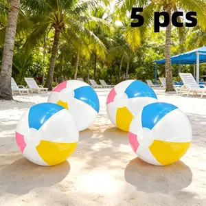 Multiple Color Beach Balls Water Ball Dual-Use Multifunctional Play Inflatable Football PVC Inflatable Ball Leakproof Outdoor Parent-Child Interactive Toy Ball Multicolor