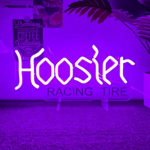 Racing Tire Series Text Illuminated Neon Light Art Purple Wall Hanging Neon USB Powered Modern Home Auto Repair Shop Racing Club Wall Decoration Racing Fan Gift