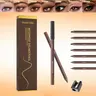 SNAILGIRL Gentle Waterproof Cream Eyeliner Pencil - 1.5mm Precise Tip, Vitamin E & Camellia Extract, Blendable, Long-Lasting, Smudge-Proof, Transfer-Proof, Built-In Sharpener, 7 Shades for Soft to Bold Smoked Out Eyes, Adult Makeup, Black Eyeliner Waterpr