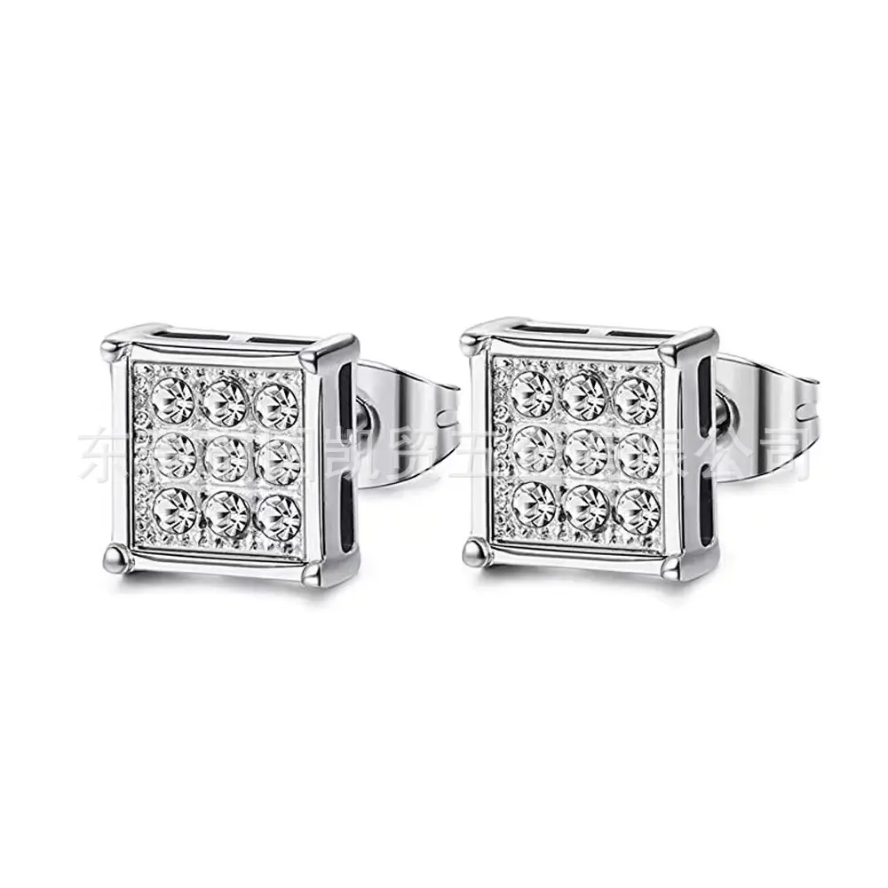 Single steel colored earring 6mm9 drill