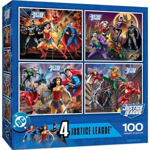 Justice League 4-Pack 100 Piece Jigsaw Puzzles
