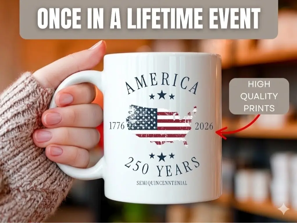 America 250th Anniversary Commemorative Coffee Mug - 0-500ml, With Handle, Patriotic Kitchenware Drinkware Gift, Coffee Mugs, 250Th Anniversary Graphic Mugs