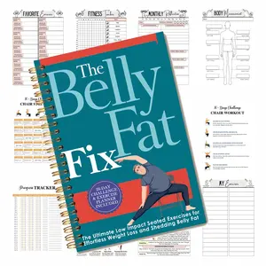28-Day Abdominal Weight Loss Plan Book, Low-Impact Sitting Exercise Guide, Home Workout Notebook for Seniors, Fillable Fitness Planner
