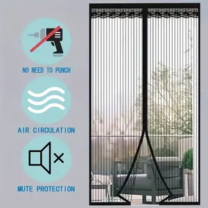 Magnetic Door Curtain Auto Close No Drilling Required, Ideal for Sliding & Interior Doors, Pet Privacy Screen, Modern Design