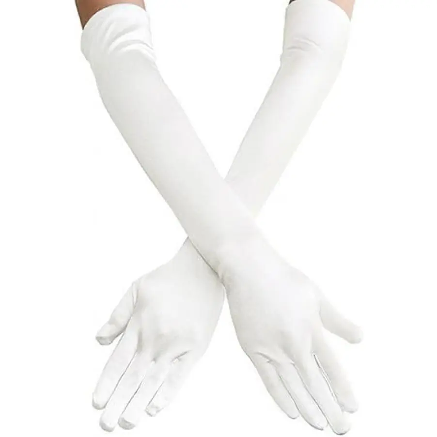 Women's Elegant Opera Gloves, 1920s Silky Stretchy Nylon, 21.6-inch Elbow-Length Formal Accessories for Wedding, Evening Party, Costume Party, Comfortable Touch, Elegant Design