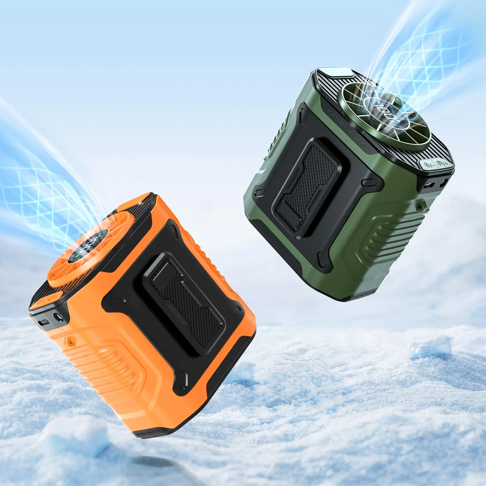 Rechargeable Belt Fan with 5 Speed Settings, USB Rechargeable Fan Wearable Fan for Outdoor Work, Travel, and Fishing, Enjoy Cool Comfort Anywhere, Tur