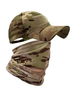 Camo Hats for Men with Cooling Sun UV Neck Gaiter Military Tactical Hunting Hat for Running Hiking Baseball Cap